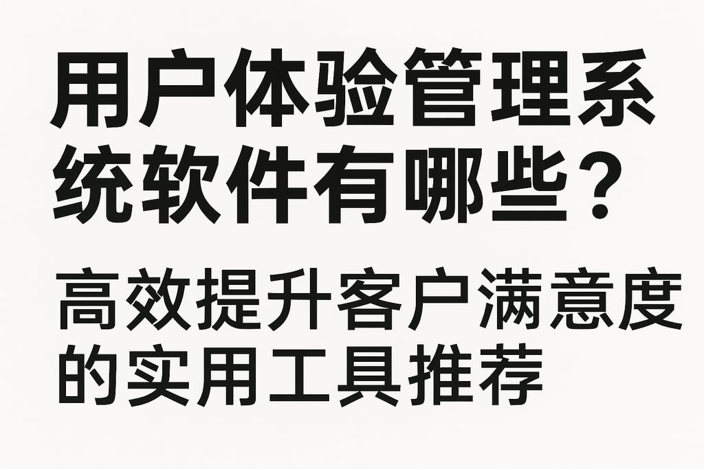 用户体验管理系统软件有哪些？高效提升客户满意度的实用工具推荐