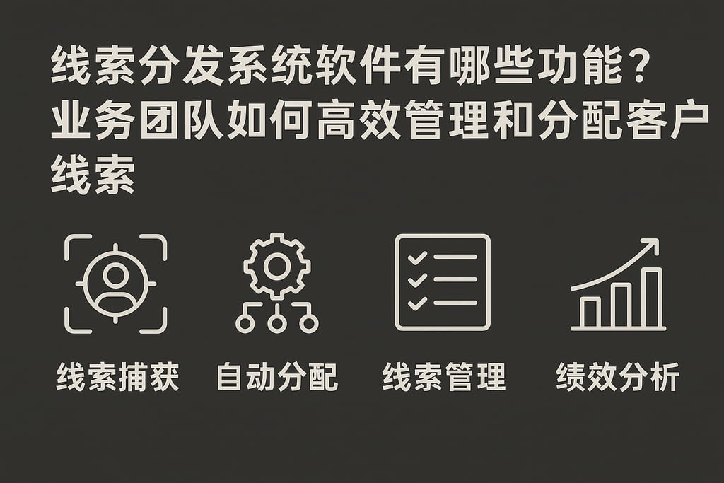 线索分发系统软件有哪些功能？业务团队如何高效管理和分配客户线索