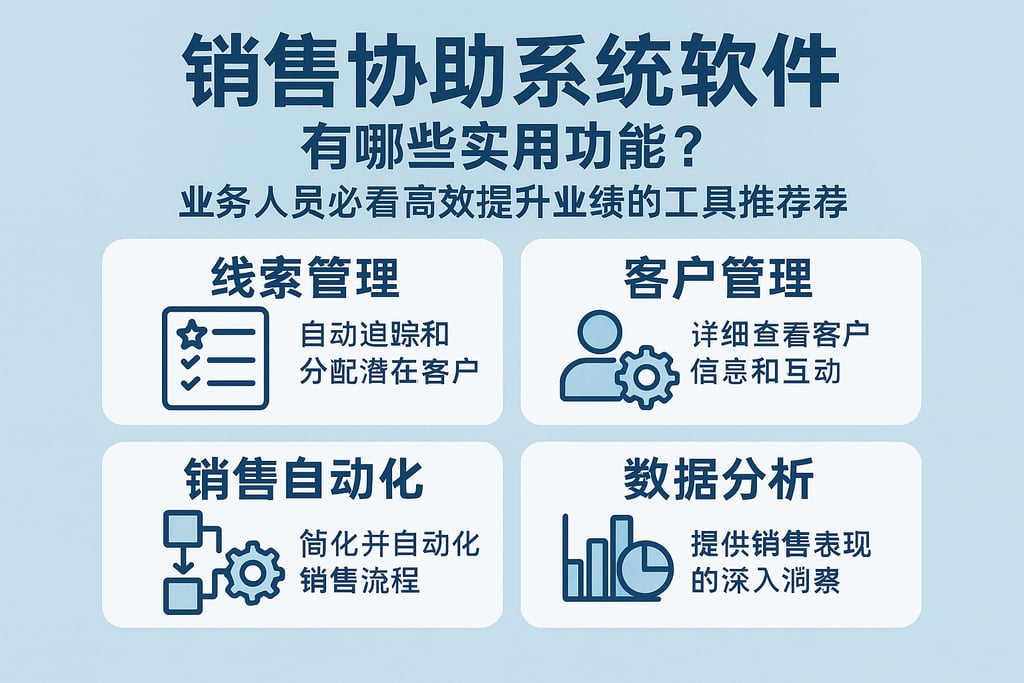 销售协助系统软件有哪些实用功能？业务人员必看高效提升业绩的工具推荐