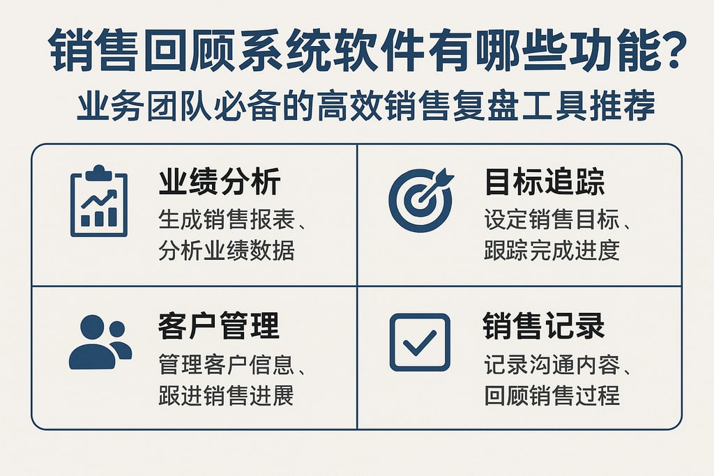 销售回顾系统软件有哪些功能？业务团队必备的高效销售复盘工具推荐