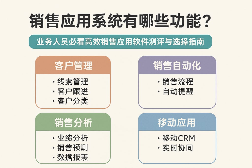 销售应用系统有哪些功能？业务人员必看高效销售应用软件测评与选择指南