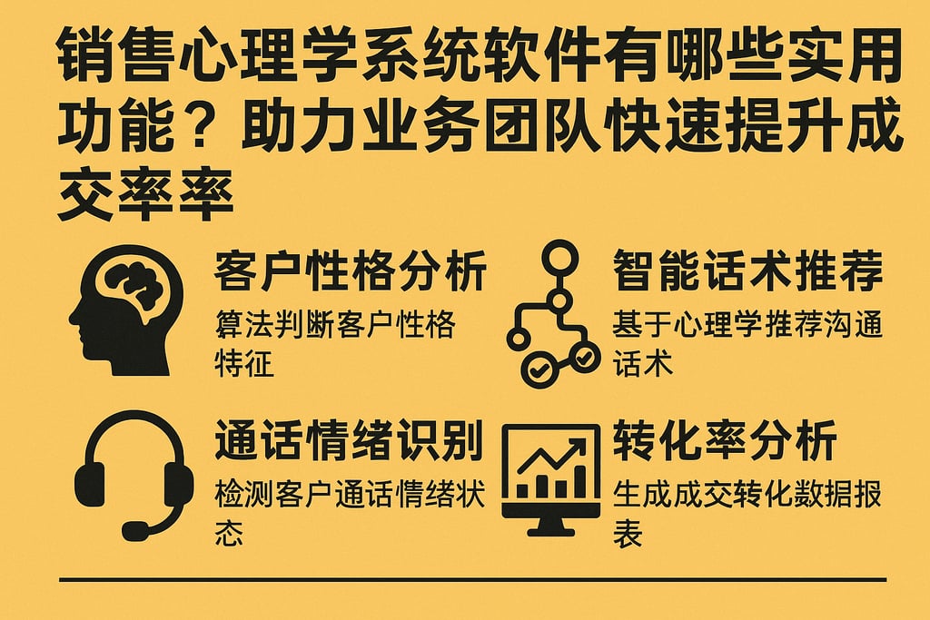 销售心理学系统软件有哪些实用功能？助力业务团队快速提升成交率