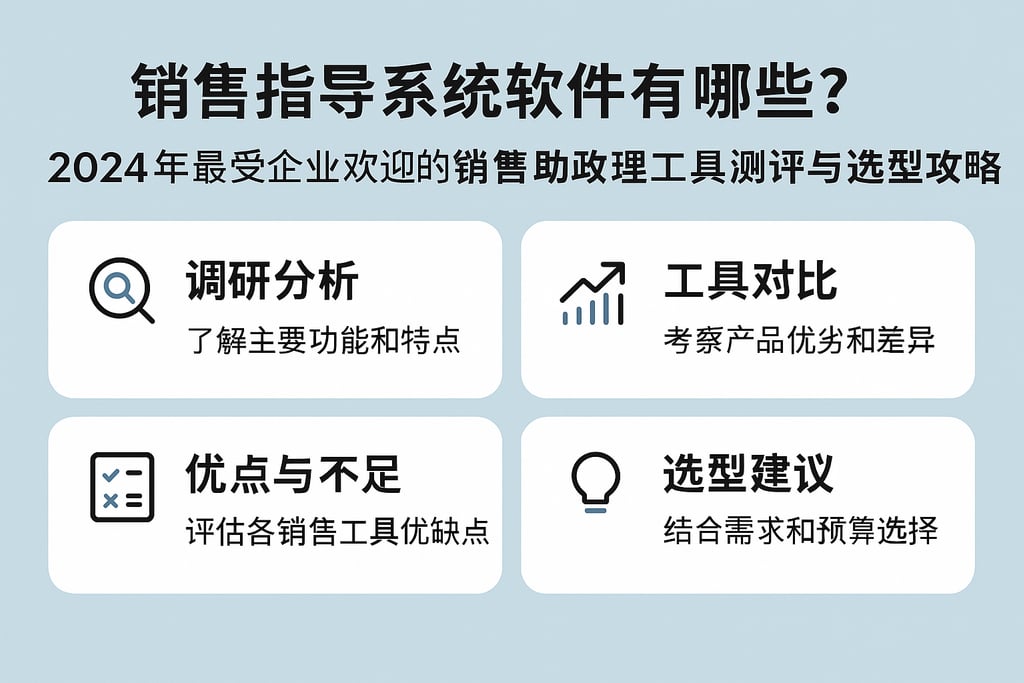 销售指导系统软件有哪些？2024年最受企业欢迎的销售助理工具测评与选型攻略