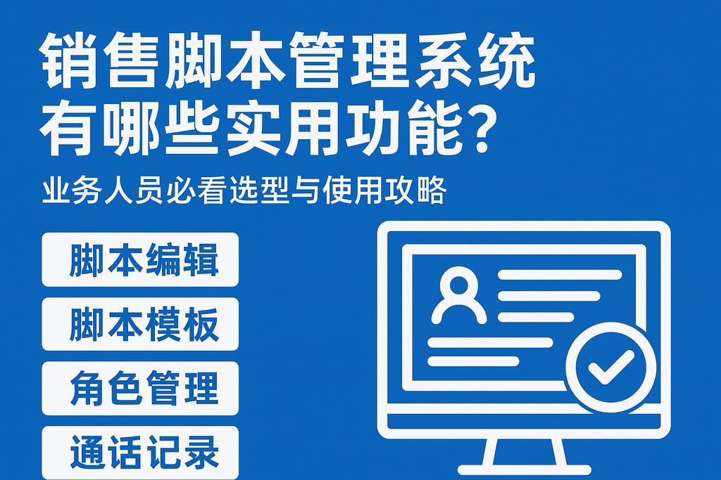 销售脚本管理系统有哪些实用功能？业务人员必看选型与使用攻略