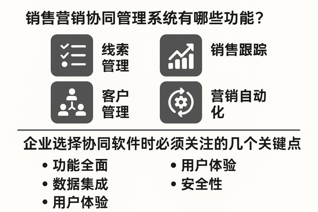 销售营销协同管理系统有哪些功能？企业选择协同软件时必须关注的几个关键点