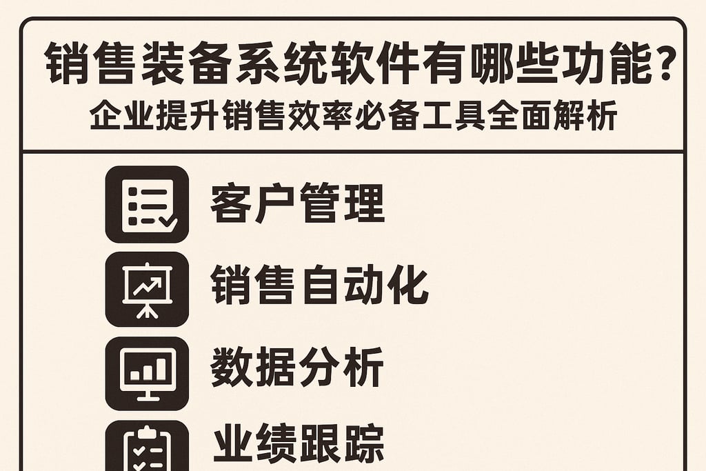 销售装备系统软件有哪些功能？企业提升销售效率必备工具全面解析