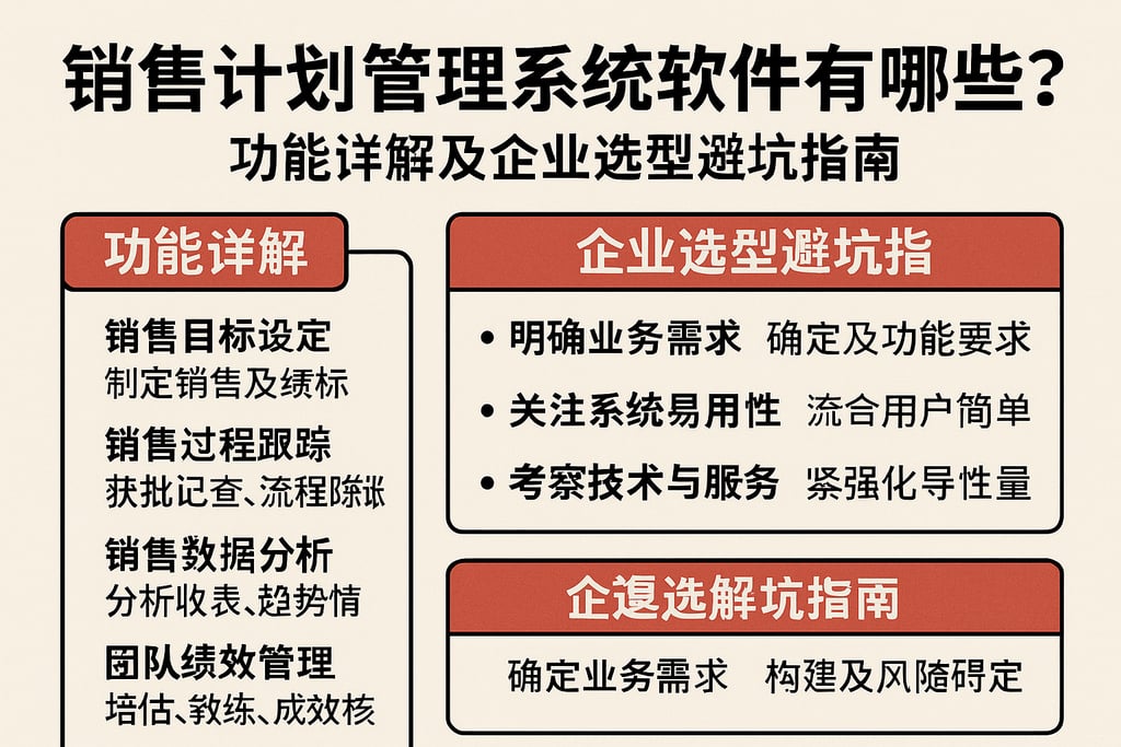 销售计划管理系统软件有哪些？功能详解及企业选型避坑指南