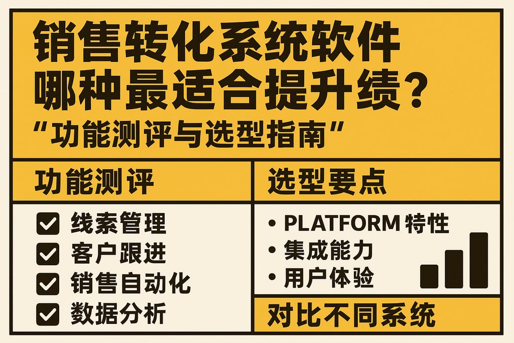 销售转化系统软件哪种最适合提升业绩？功能测评与选型指南