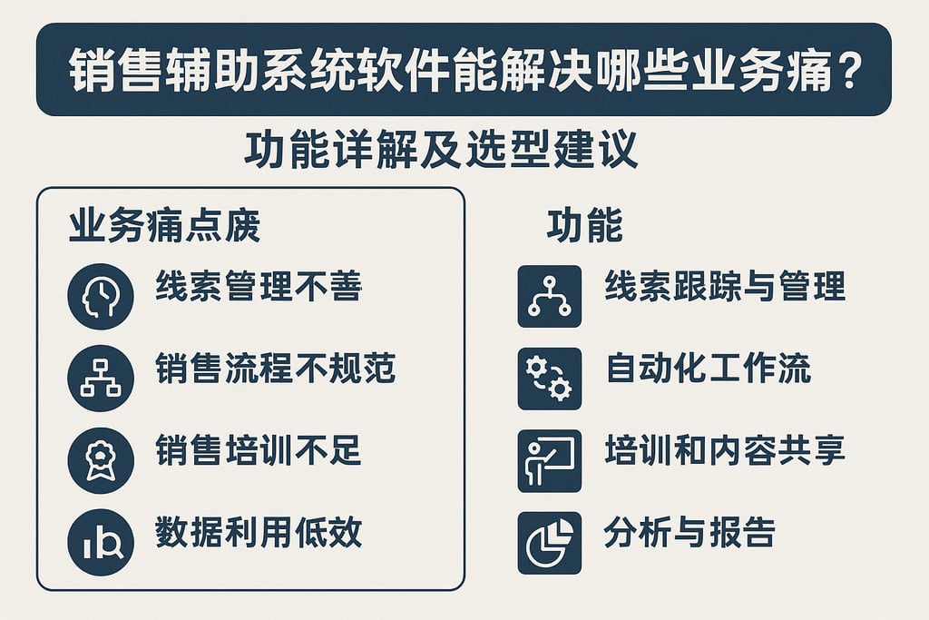 销售辅助系统软件能解决哪些业务痛点？功能详解及选型建议