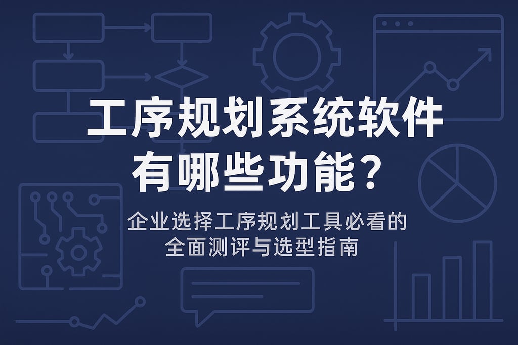 工序规划系统软件有哪些功能？企业选择工序规划工具必看的全面测评与选型指南