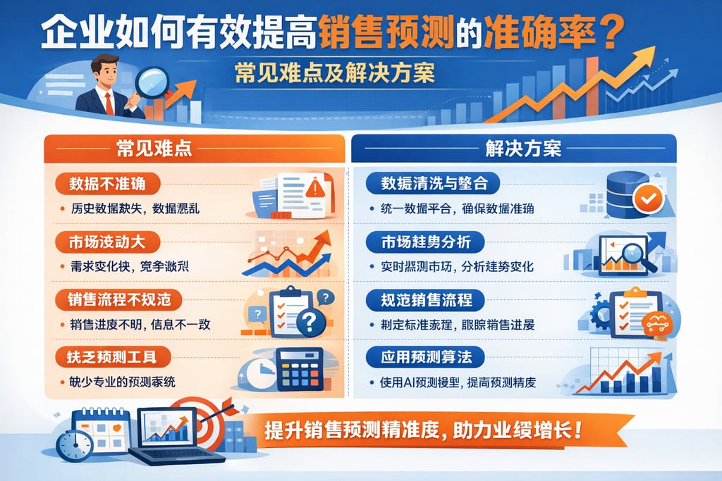 企业如何有效提高销售预测的准确率？常见难点及解决方案