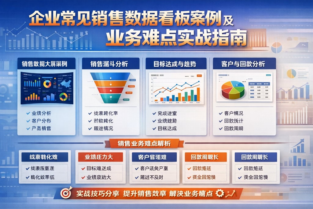 企业常见销售数据看板案例及业务难点实战指南