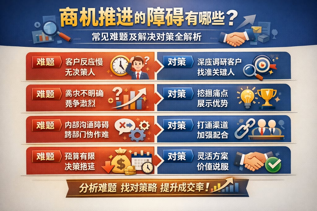 商机推进的障碍有哪些？常见难题及解决对策全解析