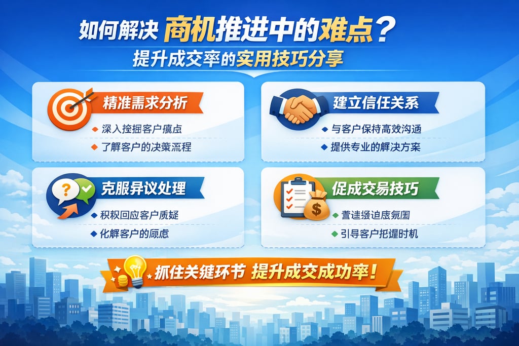 如何解决商机推进中的难点？提升成交率的实用技巧分享