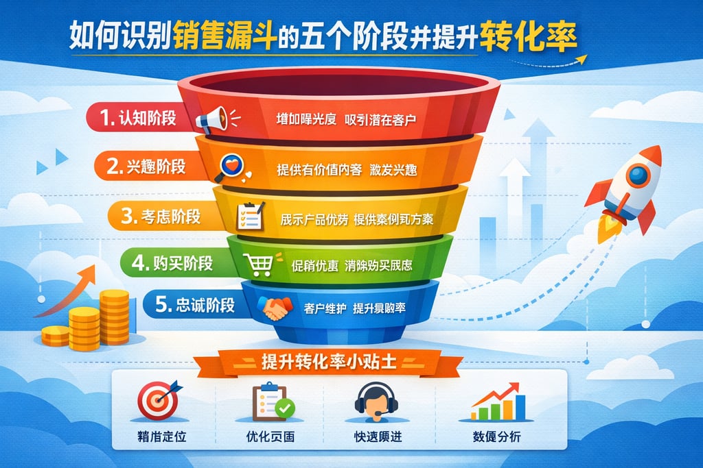 如何识别销售漏斗的五个阶段并提升转化率
