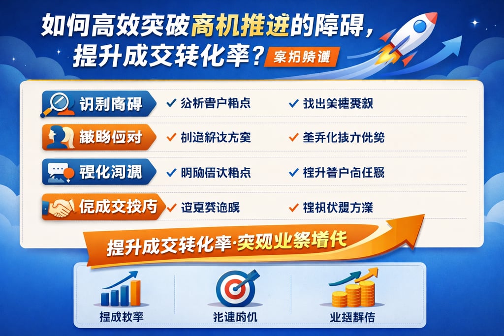 如何高效突破商机推进的障碍，提升成交转化率？实用指南
