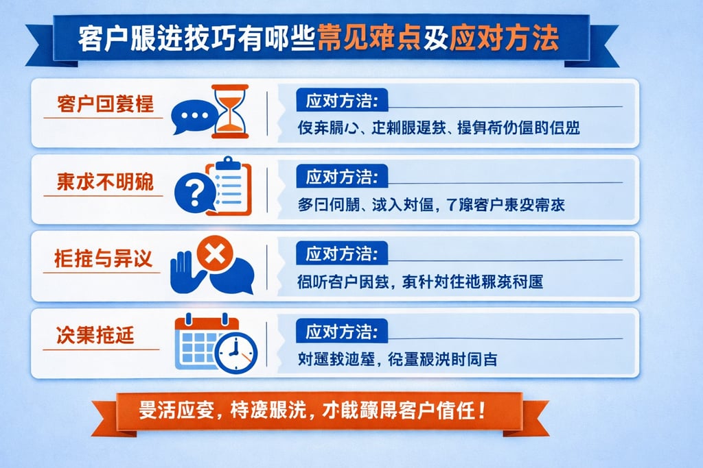 客户跟进技巧有哪些常见难点及应对方法