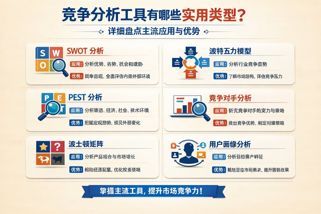 竞争分析工具有哪些实用类型？详细盘点主流应用与优势