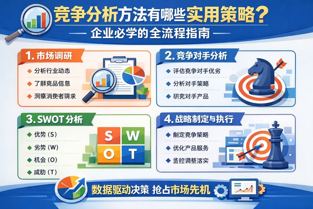 竞争分析方法有哪些实用策略？企业必学的全流程指南