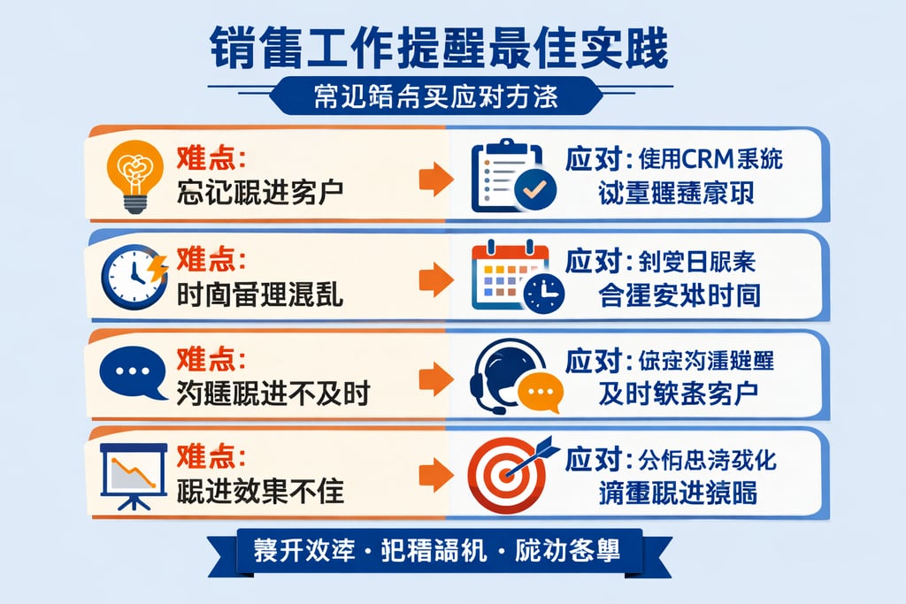 销售工作提醒最佳实践有哪些常见难点及应对方法