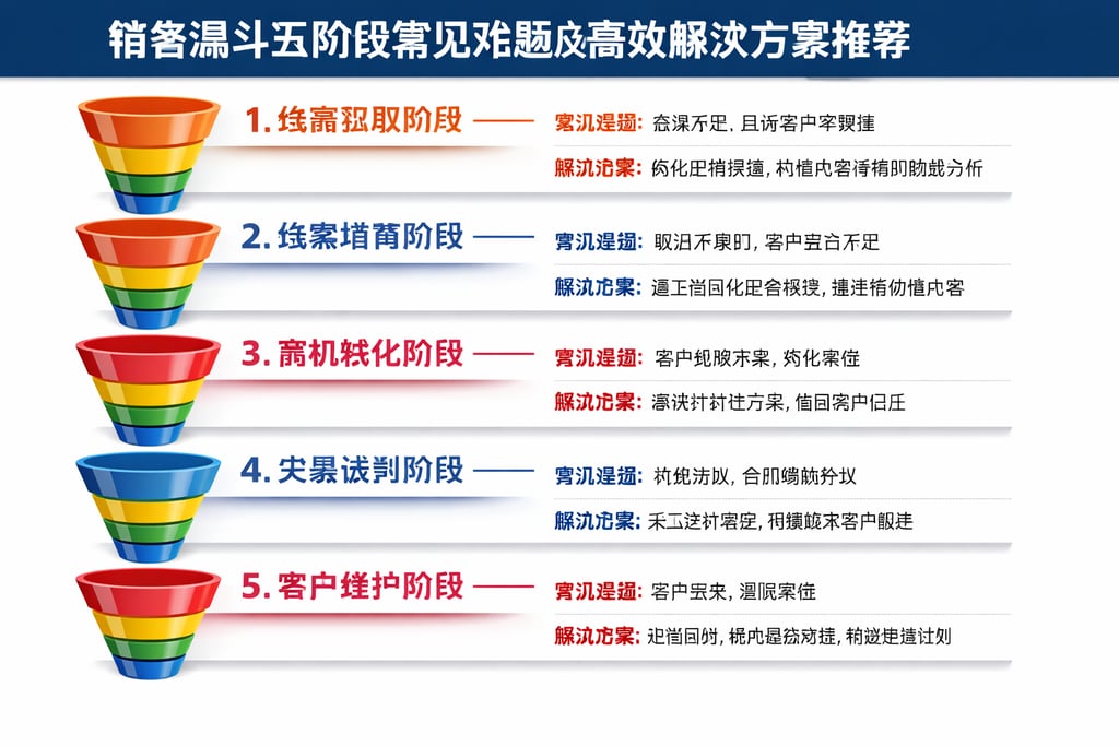 销售漏斗五阶段常见难题及高效解决方案推荐