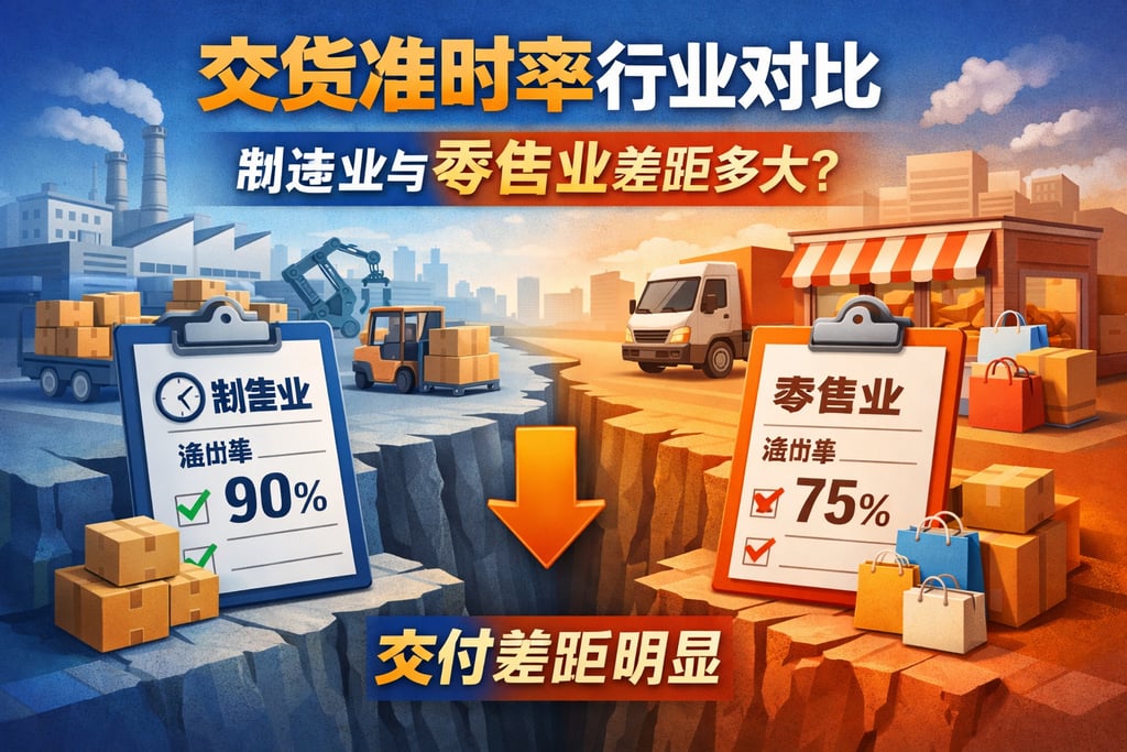 交货准时率行业对比：制造业和零售业差距多大
