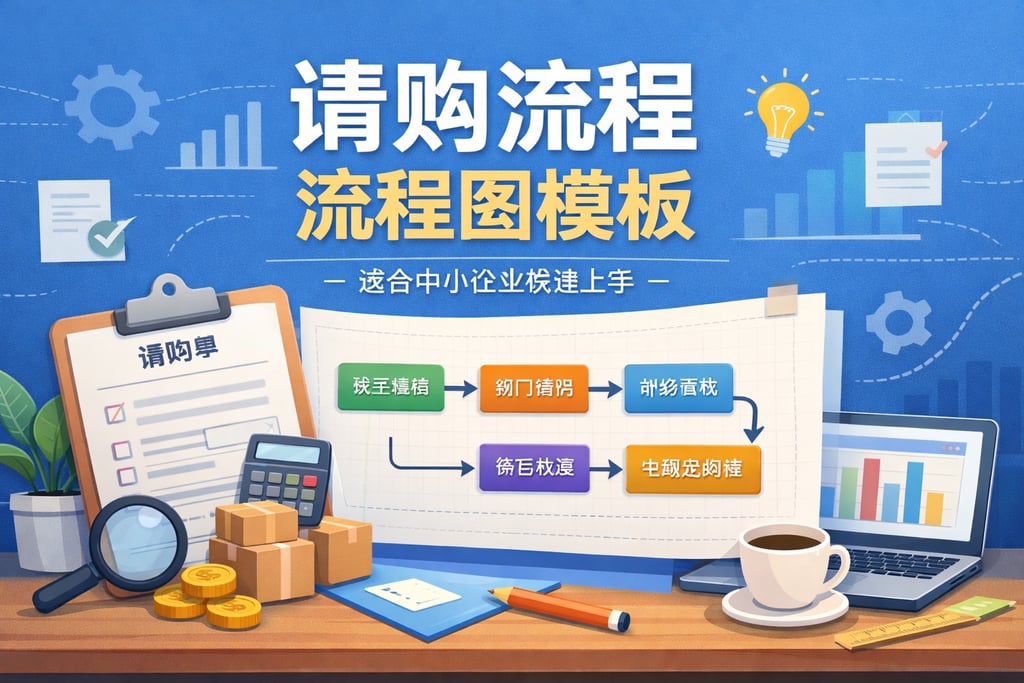 请购流程流程图模板，适合中小企业快速上手