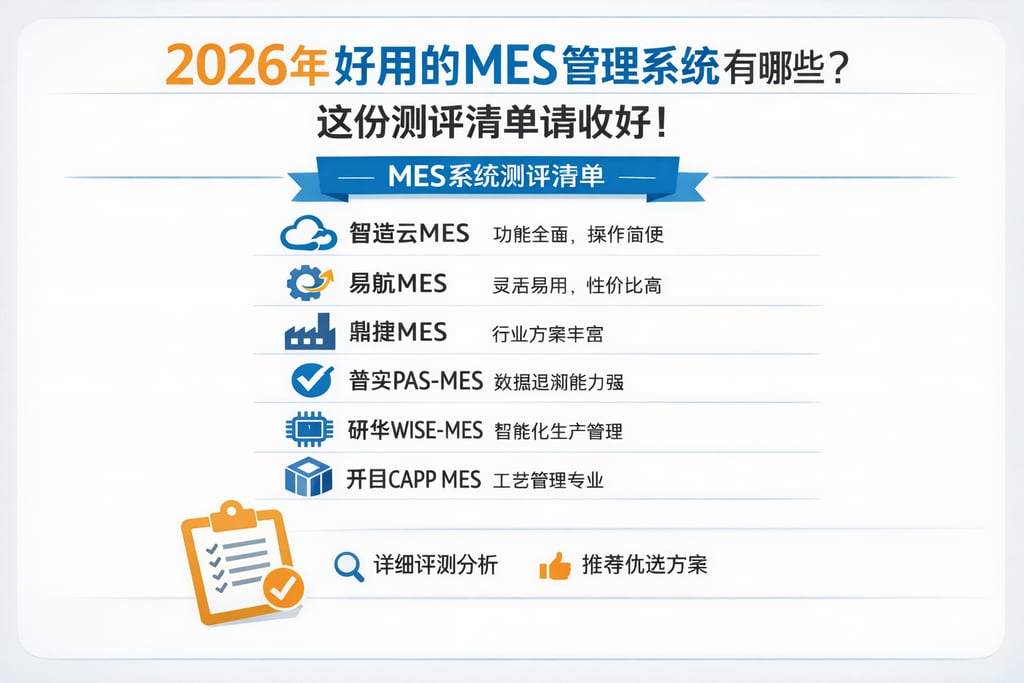 2026年好用的MES管理系统有哪些？这份测评清单请收好！