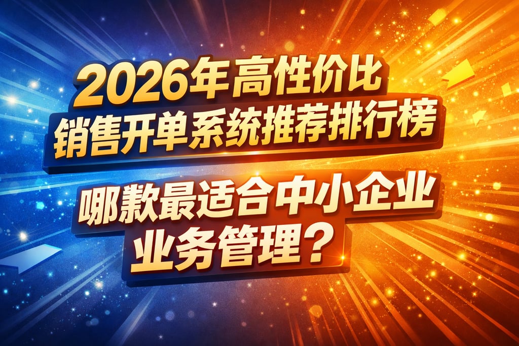 2026年高性价比销售开单系统推荐排行榜，哪款最适合中小企业业务管理？