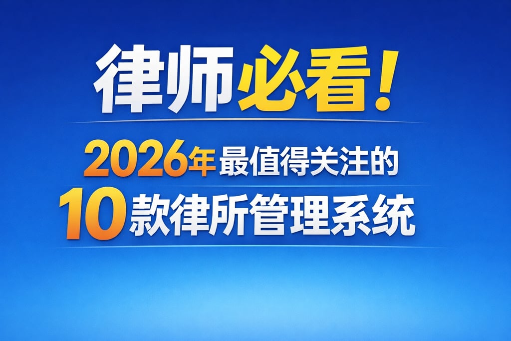 律师必看！2026年最值得关注的10款律所管理系统