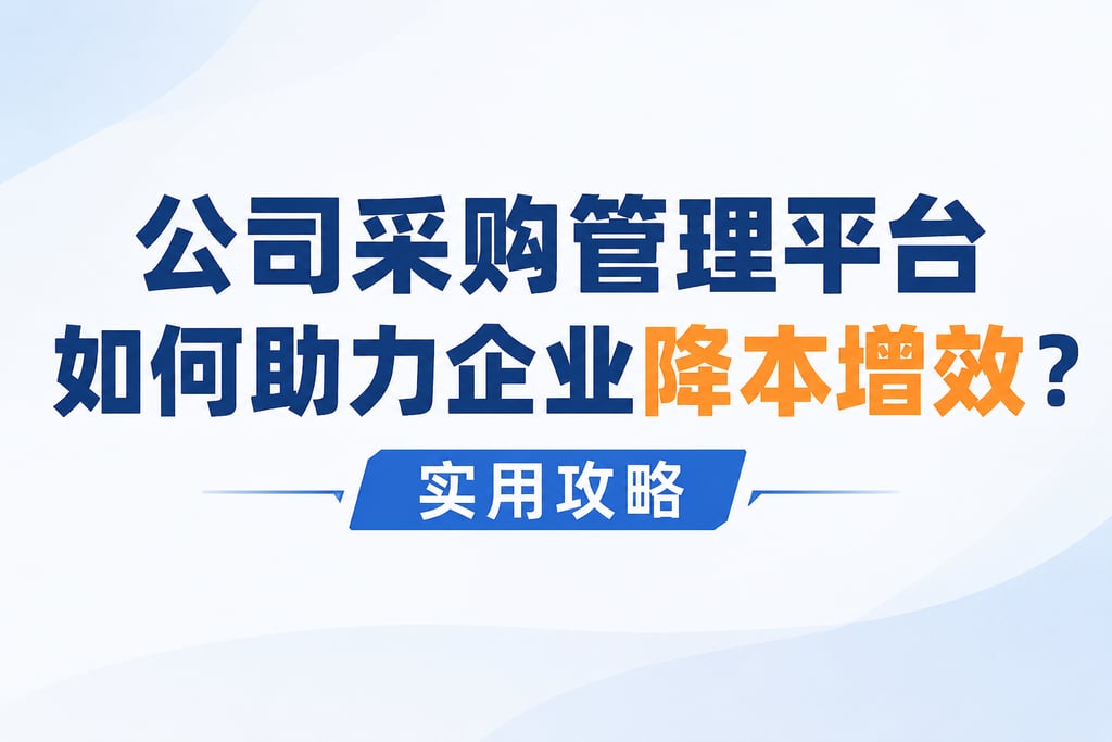 公司采购管理平台如何助力企业降本增效？实用攻略
