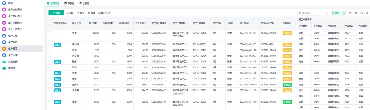 生产工序进度管理