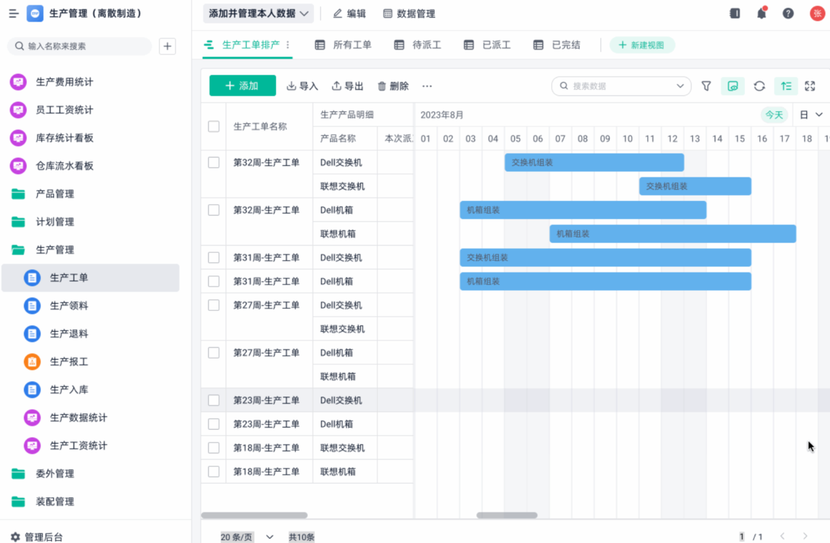 MES系统,生产管理