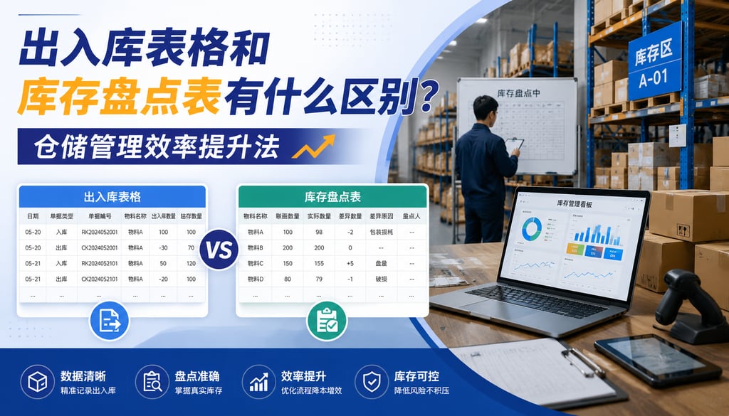 出入库表格和库存盘点表有什么区别？仓储管理效率提升法