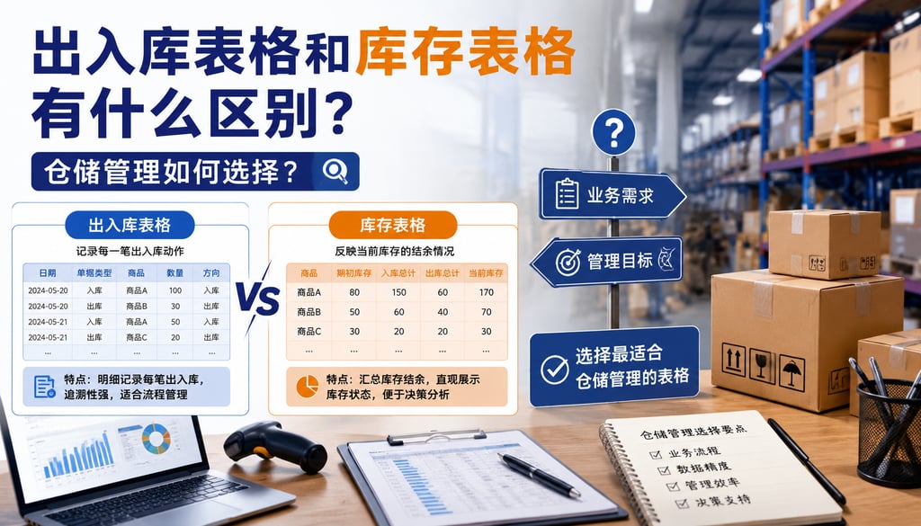出入库表格和库存表格有什么区别？仓储管理如何选择
