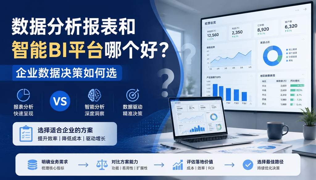 数据分析报表和智能BI平台哪个好？企业数据决策如何选