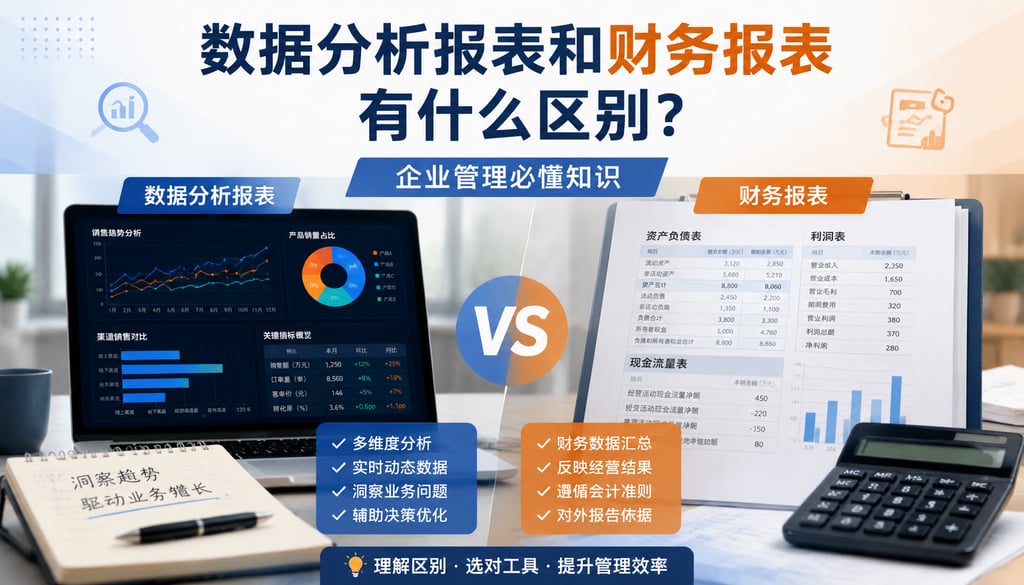 数据分析报表和财务报表有什么区别？企业管理必懂知识