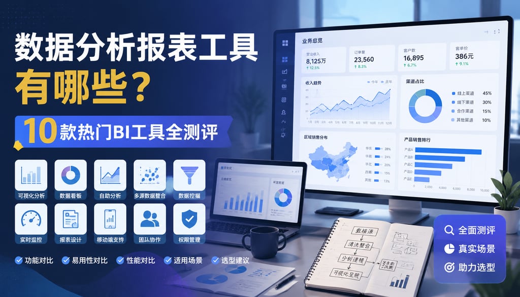 数据分析报表工具有哪些？10款热门BI工具全测评