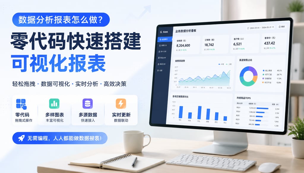 数据分析报表怎么做？零代码快速搭建可视化报表