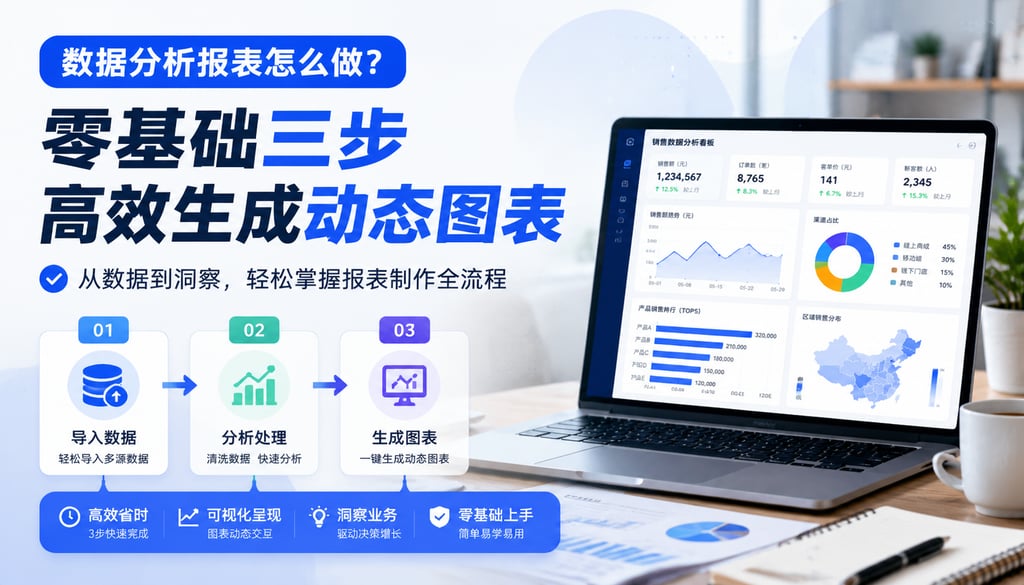 数据分析报表怎么做？零基础三步高效生成动态图表