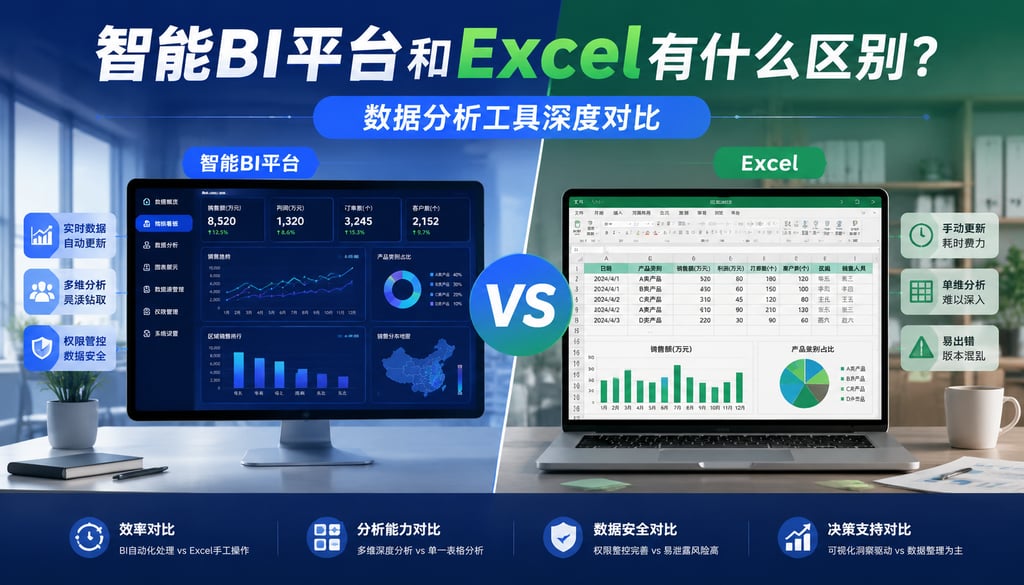 智能BI平台和Excel有什么区别？数据分析工具深度对比