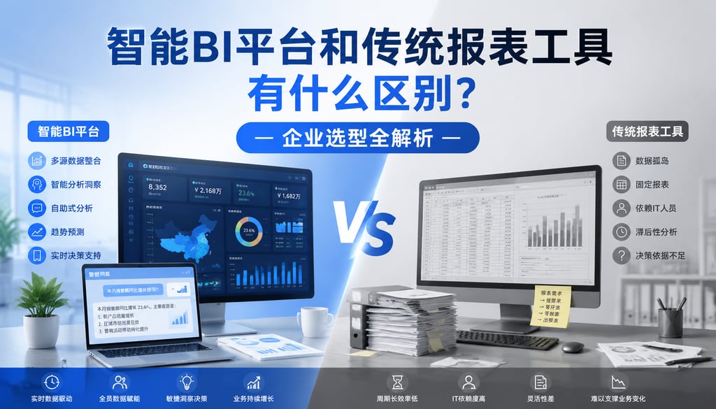 智能BI平台和传统报表工具有什么区别？企业选型全解析