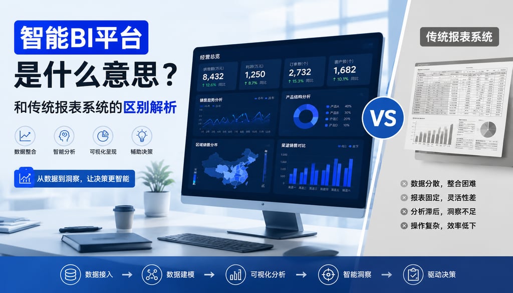 智能BI平台是什么意思？和传统报表系统的区别解析