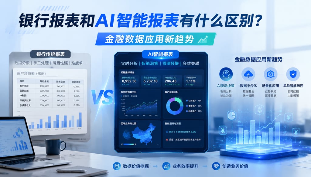 银行报表和AI智能报表有什么区别？金融数据应用新趋势