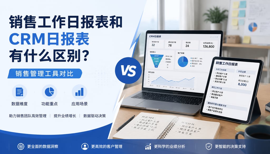 销售工作日报表和CRM日报表有什么区别？销售管理工具对比