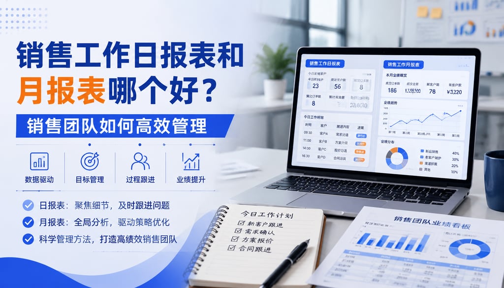 销售工作日报表和月报表哪个好？销售团队如何高效管理
