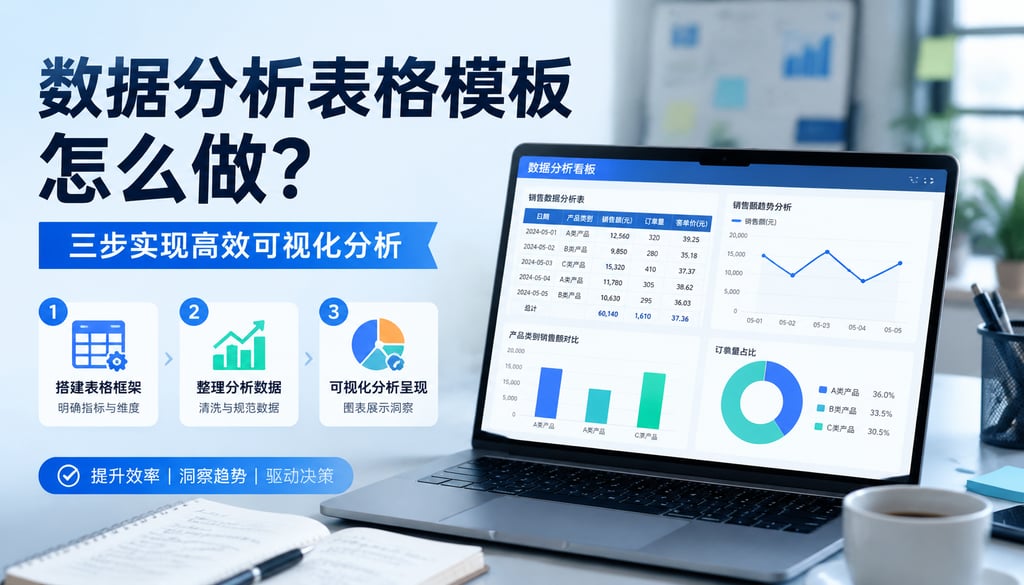 数据分析表格模板怎么做？三步实现高效可视化分析