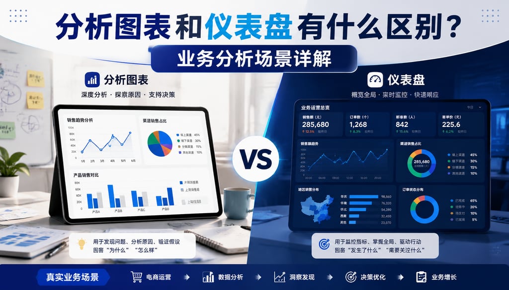 分析图表和仪表盘有什么区别？业务分析场景详解