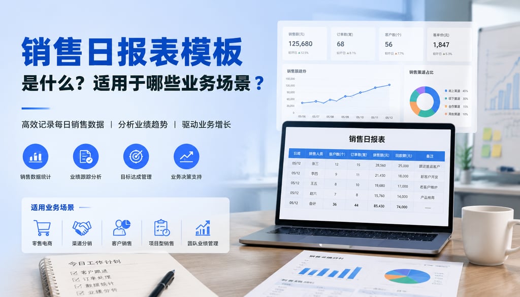 销售日报表模板是什么？适用于哪些业务场景
