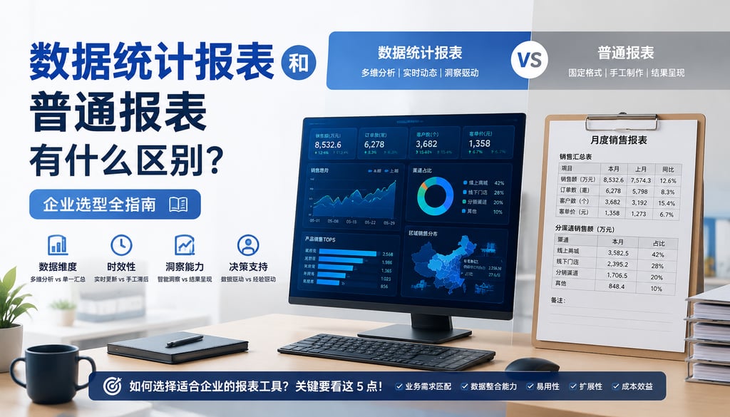 数据统计报表和普通报表有什么区别？企业选型全指南